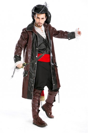 Full Set Mens Fancy Pirate Costume Cosplay Halloween  MC0082