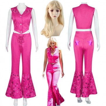 Movie 2023 Barbie Pink Halloween Party Cosplay Costume