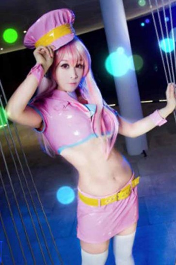 Super Sonico Space-Time Police Suit Cosplay Costume GC0089