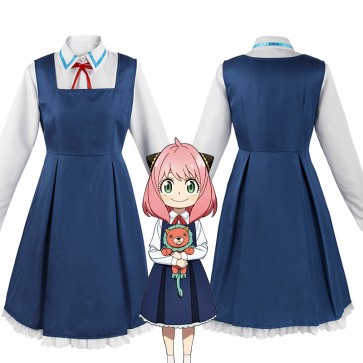 Spy x Family Anya Forger Blue Dress Halloween Cosplay Costume