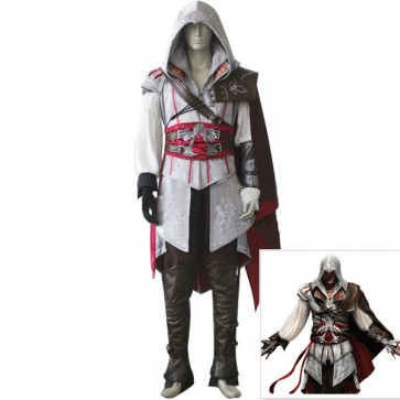 Assassin's Creed II Ezio Auditore White Halloween Cosplay Costume