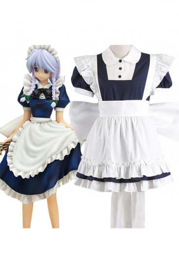 The Embodiment Of Scarlet Devil Cosplay Costume Izayoi Sakuya Apron Dress  GC00327