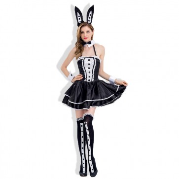 New Black And White Bunny Cosplay Costume