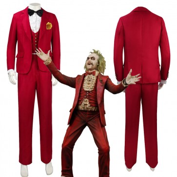 Beetlejuice 2 Red Wedding Suit Beetlejuice Halloween Cosplay Costume