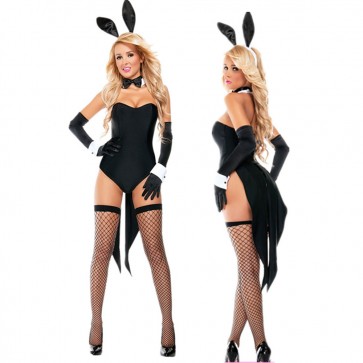 Adult Lady Sexy Bunny Halloween Black Cosplay Costume