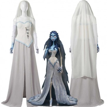 Corpse Bride Emily Halloween Cosplay Costume Full Set