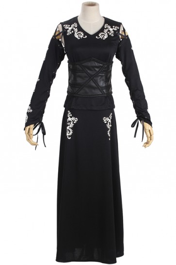 American Movie Harry Potter Bellatrix LeStrange Slim Printing Black Long Dress  MC0051