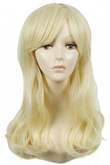  55cm Beautiful Creamy White Long Curly Charms Fashion Wig CW00432