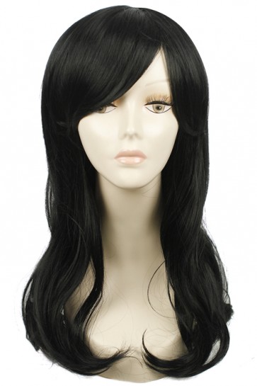 55cm Black Long Curly Charms Fashion Wig  CW00431