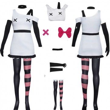 Hazbin Hotel Vaggie Halloween White Cosplay Costume Full Set