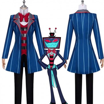 Hazbin Hotel Vox Halloween Blue Cosplay Costume Full Set