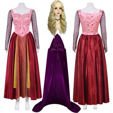 Hocus Pocus 2 Sarah Sanderson Red Dress Halloween Cosplay Costume