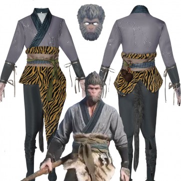 Black Myth:WuKong Destined One Tiger Hide Loincloth Set Cosplay Costume 