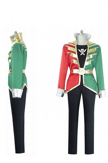 Kaizoku Sentai Gokaiger Red and green Cosplay Costume AC001393