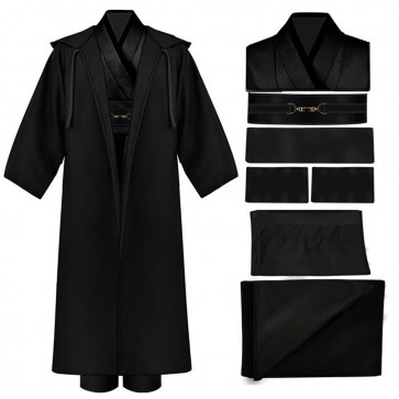Star Wars Jedi Knight Anakin Skywalker Black Hooded Robe Halloween Cosplay Costume