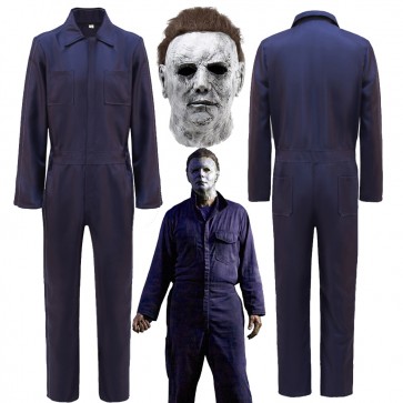 Halloween Michael Myers Jumpsuit With Mask Cosplay Costume