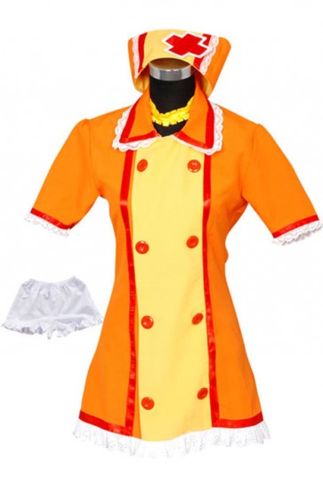 Vocaloid Kagamine Rin Orange Nurse Uniform Cosplay Costume AC00729