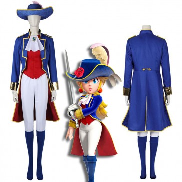 Swordfighter Princess Peach Showtime Halloween Cosplay Costume