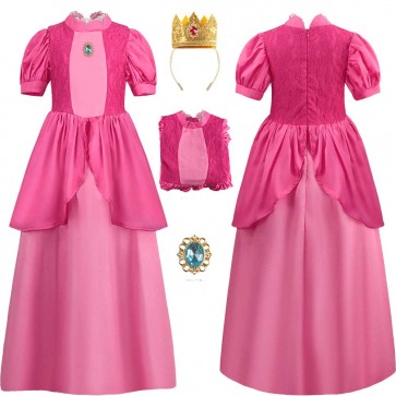 Princess Peach Pink Dress Princess Peach Showtime Halloween Cosplay Costume