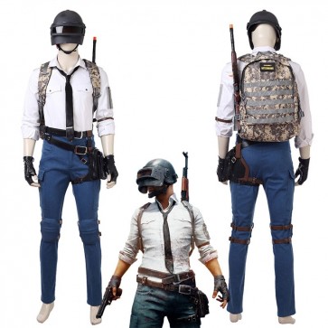 Top Level PUBG Cosplay Costume With Helmet & Backpack