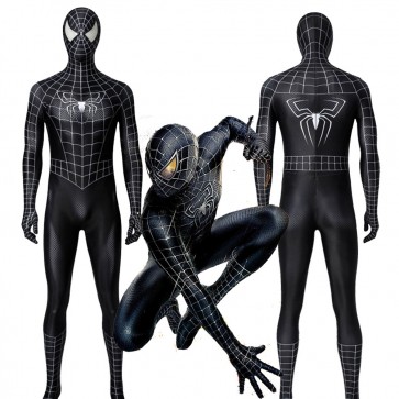Spider-Man 3 Black Spider-Man Peter Parker Halloween Cosplay Costume