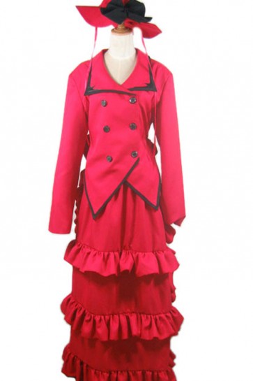 Black Butler Kuroshitsuji Madam Red Red Dress Cosplay Costume AC00789