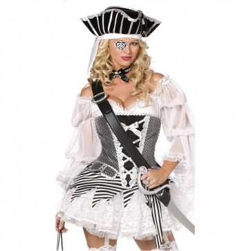 White Women’s Hallow Costume Pirates Of Caribbean Indians Witch Dress  MC0086