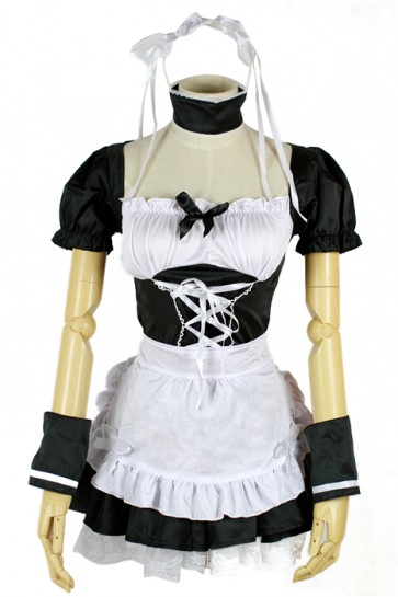 Black France Maid Costume of  Neon Genesis Evangelion EVA Rei Ayanami  AC001114