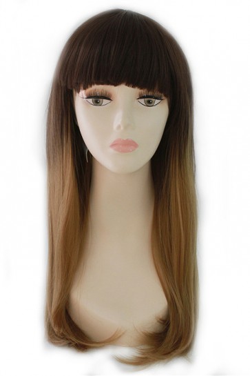 60cm Long Cosplay Hair Wig  of Mixed Color Straight Fade  CW00360