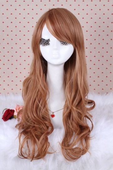  65cm Long  Fashion Wig Brown Natural Wavy  Women Anime Cosplay Hair  CW00391