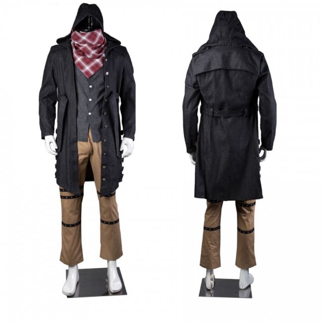 PUBG Black Trenchcoat Halloween Cosplay Costume Full Set PUBG Game