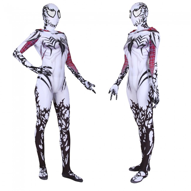 Ghost Spider Costume Costume Spider-Gwen Per Bambina - Tuta Intera Marvel, Taglia 5T Costume Spider-gwen Bambino - Foto 5