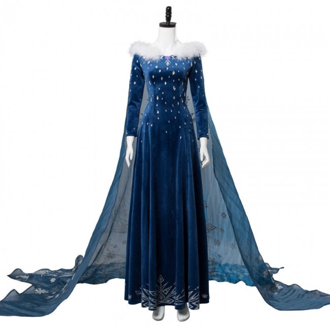 Frozen 2 Elsa Cosplay Costume Deluxe Fancy Dress Frozen II Movie