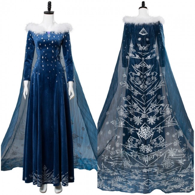 Frozen 2 Elsa Cosplay Costume Deluxe Fancy Dress Frozen II Movie