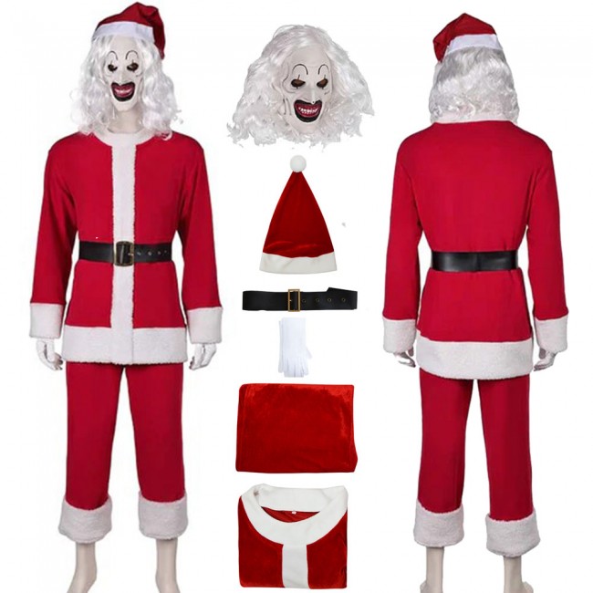 Blutiges TERRIFIER - Art The Clown Kostüm XL / 190 cm für Halloween
