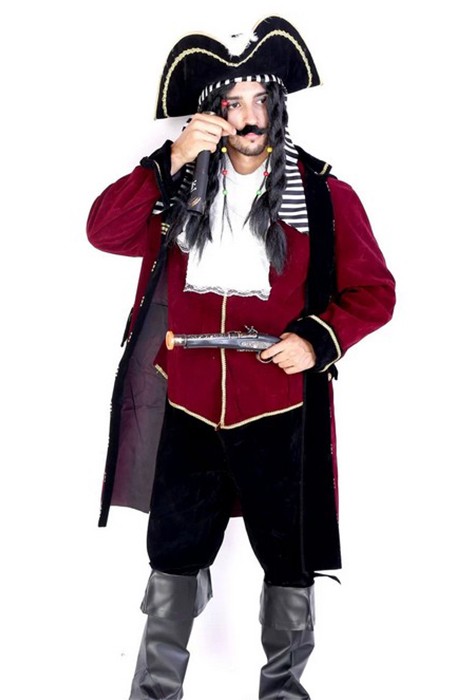 Dark Red Long Robe Suit Pirate Of The Caribbean Soft Cosplay Costume ...
