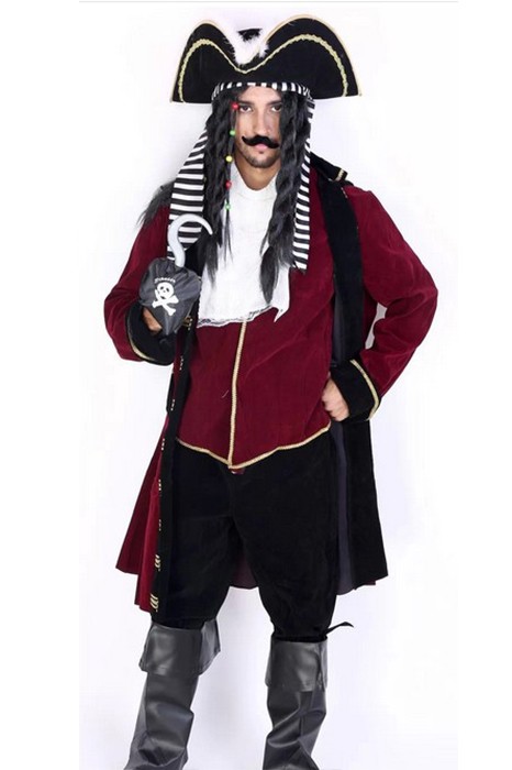 Dark Red Long Robe Suit Pirate Of The Caribbean Soft Cosplay Costume ...