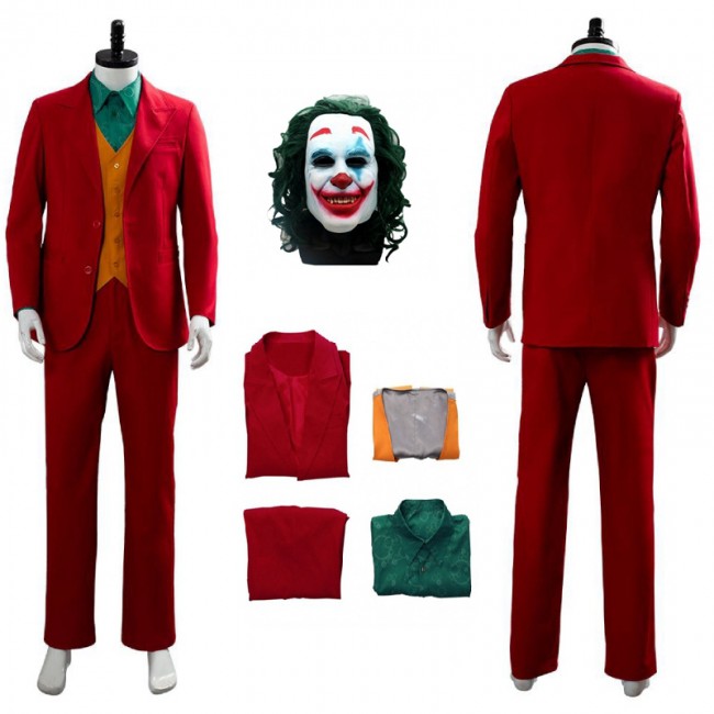 Adult Joker Costume Female Arthur Fleck Cosplay Outfit Villain Halloween Suits with Vest Skirt
