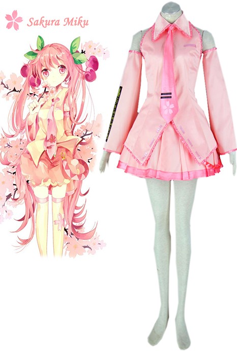 Vocaloid Sakura Hatsune Miku Cosplay Costume Ac00735
