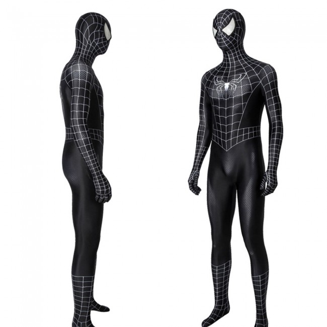 SpiderMan 3 Black SpiderMan Peter Parker Halloween Cosplay Costume