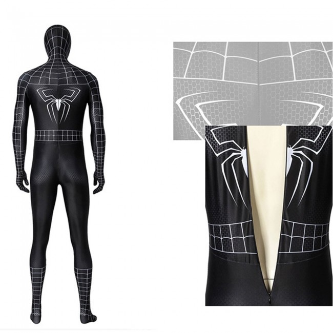 SpiderMan 3 Black SpiderMan Peter Parker Halloween Cosplay Costume