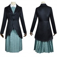 Beetlejuice Women Lydia Deetz Black Jacket Dress Cosplay Costume