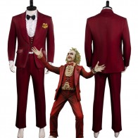 Beetlejuice 2 Red Men's Wedding Suit Cosplay Costume
