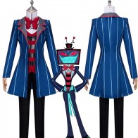 Hazbin Hotel Vox Halloween Blue Cosplay Costume Full Set