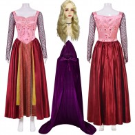 Hocus Pocus 2 Sarah Sanderson Red Dress Halloween Cosplay Costume