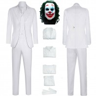 Joker 2 Arthur Fleck White Suit Halloween Cosplay Costume