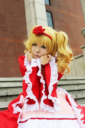 Lovely Princess Red Sweet Grace Gintama Elizabeth Cosplay Costume AC00190