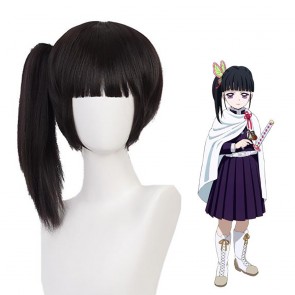 Demon Slayer Tsuyuri Kanawo Black Brown Ponytail Cosplay Wigs