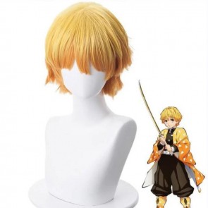 Demon Slayer Agatsuma Zenitsu Outfit Cosplay Wig