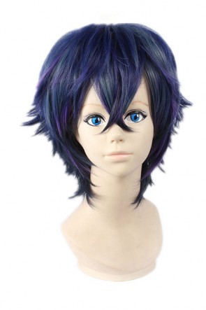 35cm Mixture Short Black Bullet Satomi Rentaro Cosplay Wig AC00811